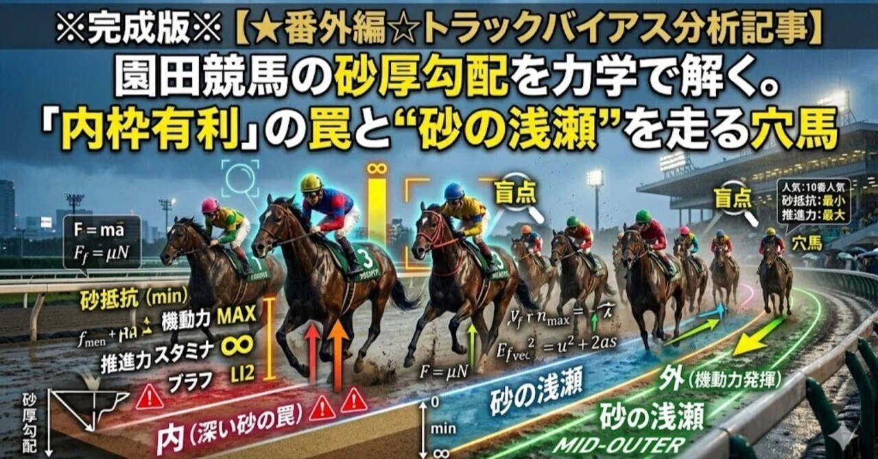 完成版※【☆番外編☆トラックバイアス分析記事】園田競馬の砂厚勾配を