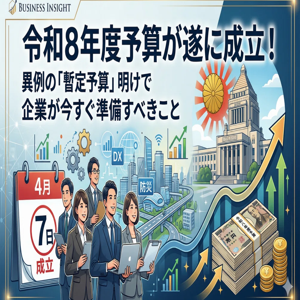 令和8年度予算が遂に成立！異例の「暫定予算」明けで企業が今すぐ準備