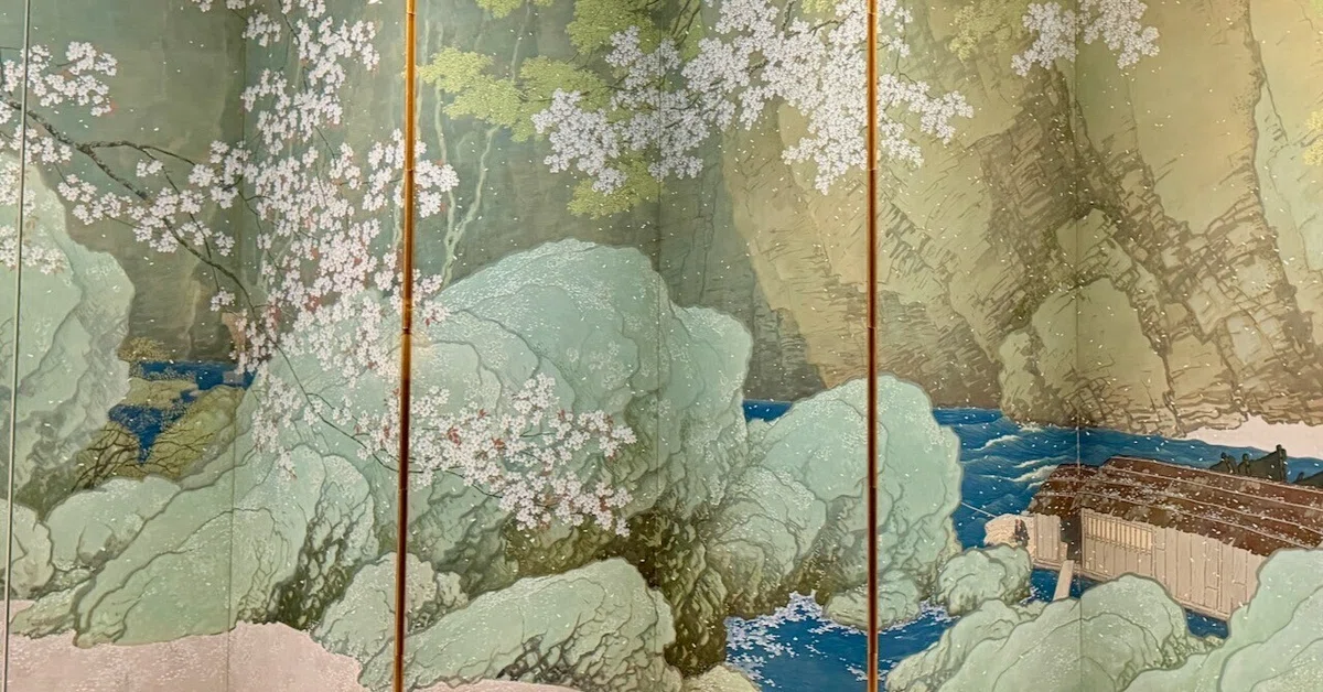 花散らしの雨の日に川合玉堂の『行く春』を見に／「美術館の春まつり