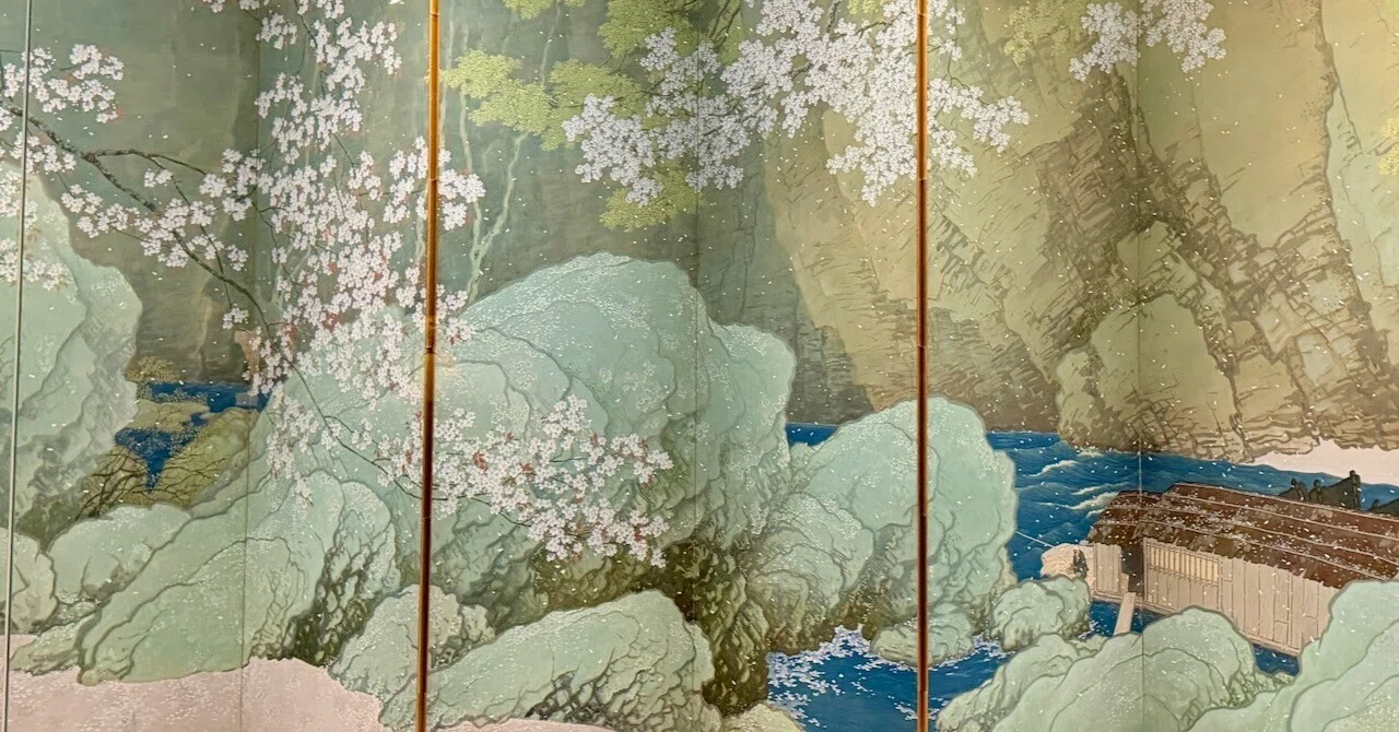 花散らしの雨の日に川合玉堂の『行く春』を見に／「美術館の春まつり