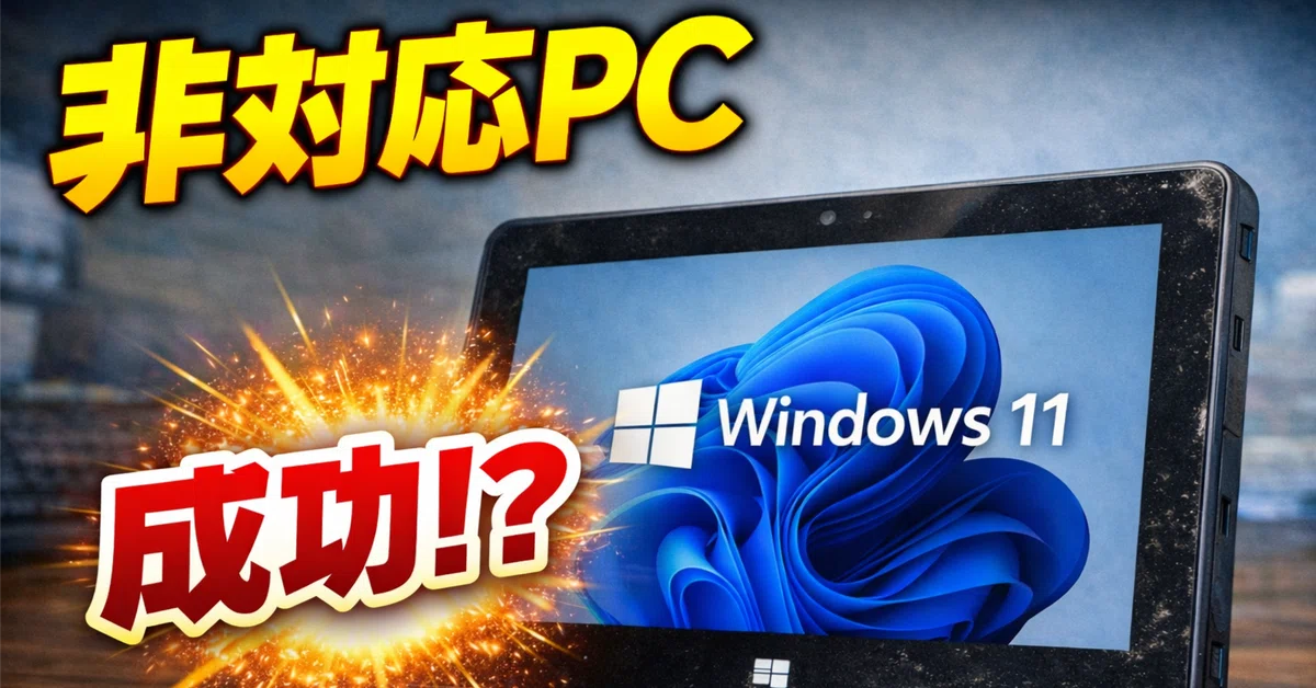 Windows11 パソコン 未使用に近い 2026年版】Windows11を非対応PCにインストールする方法｜古いPC実機