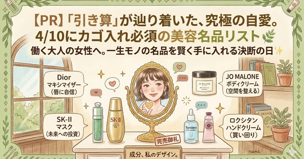 PR】「引き算」が辿り着いた、究極の自愛。4/10にカゴ入れ必須の美容