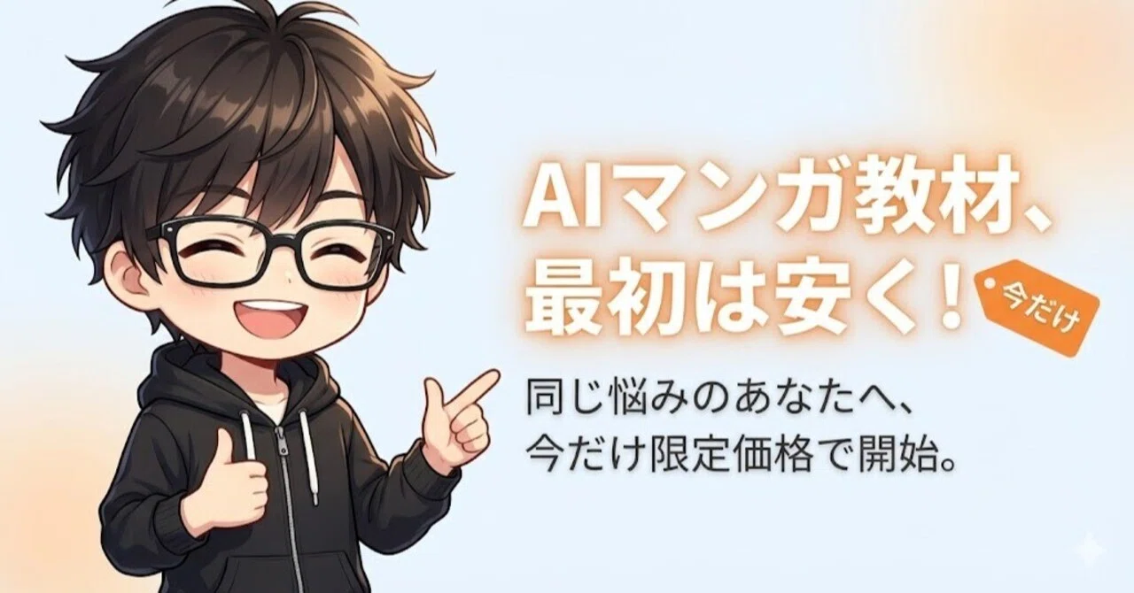 同じ悩みの人に届けたいので、AIマンガ教材を最初は安く販売します｜く 
