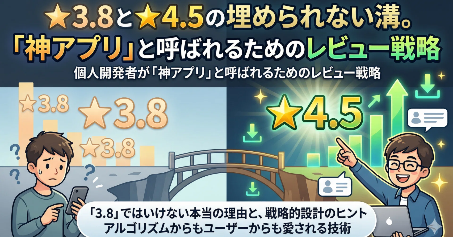 ☆3.8と☆4.5の埋められない溝。個人開発者が「神アプリ」と呼ばれる