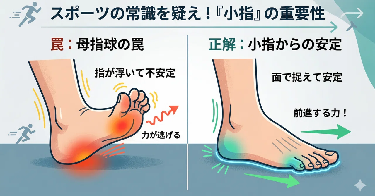 【スポーツの常識を疑え】「母指球を使え」の罠。本当に意識すべきは「小指」だった話|からだクリエイト