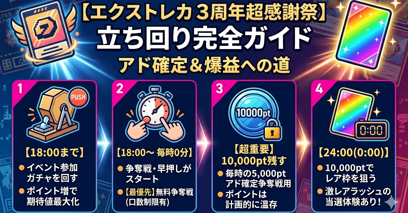 エクストレカ】期待値を最大化する「イベント立ち回り」完全攻略｜コジキン