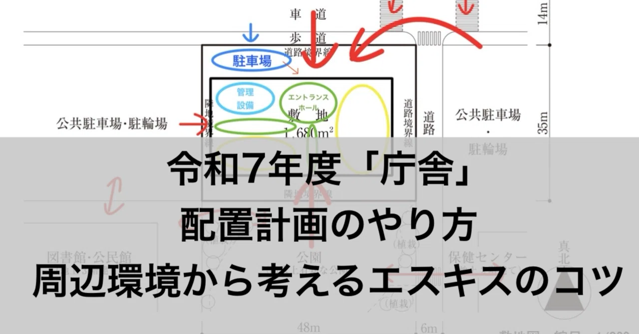 一級建築士 令和8年度製図試験対策｜配置計画のやり方と周辺環境から