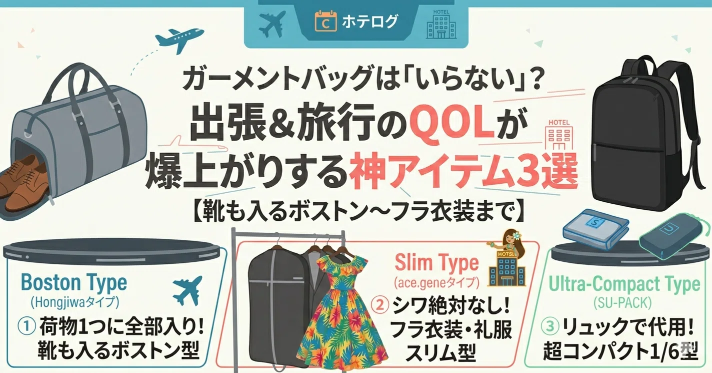 ガーメントバッグは「いらない」？出張＆旅行のQOLが爆上がりする神 