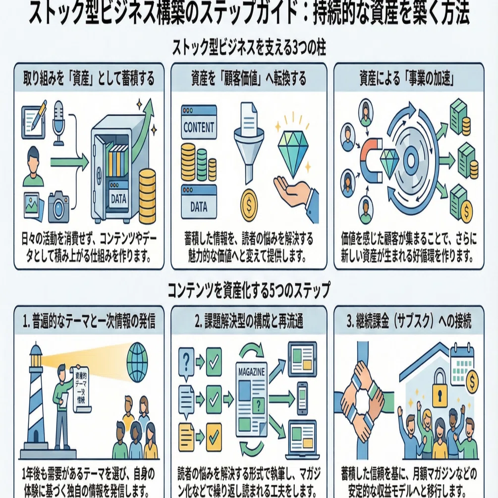 ストック・ビジネスのやり方 50代から始めるストック型ビジネスの構築方法1｜waka