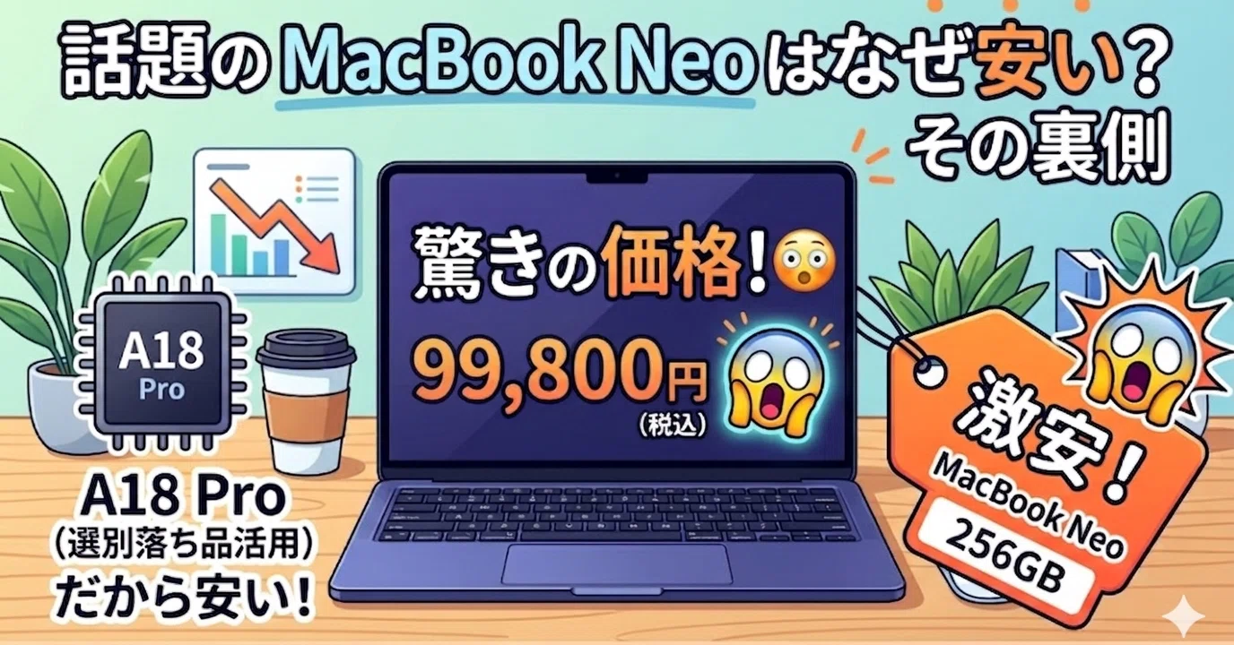 話題の MacBook Neo はなぜ安い？ その裏側｜ともかつのノート