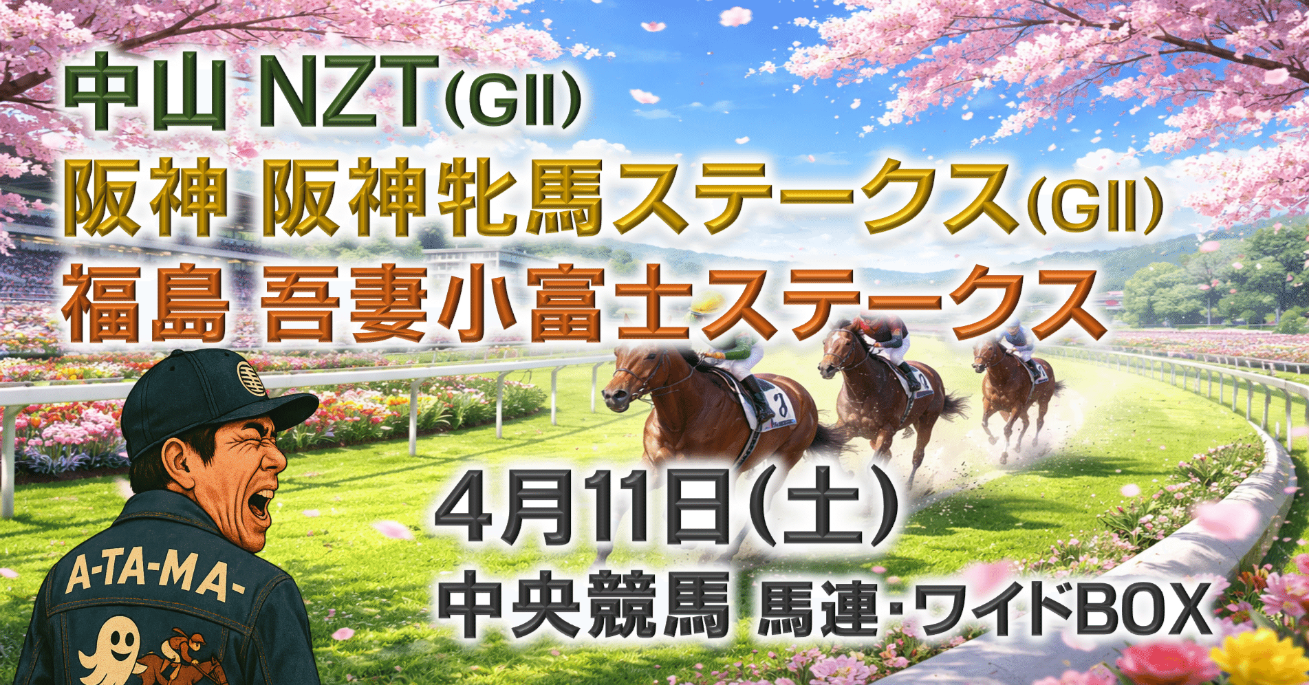 4/11（土）中央競馬（中山・阪神・福島）全レース「穴馬券の刺客