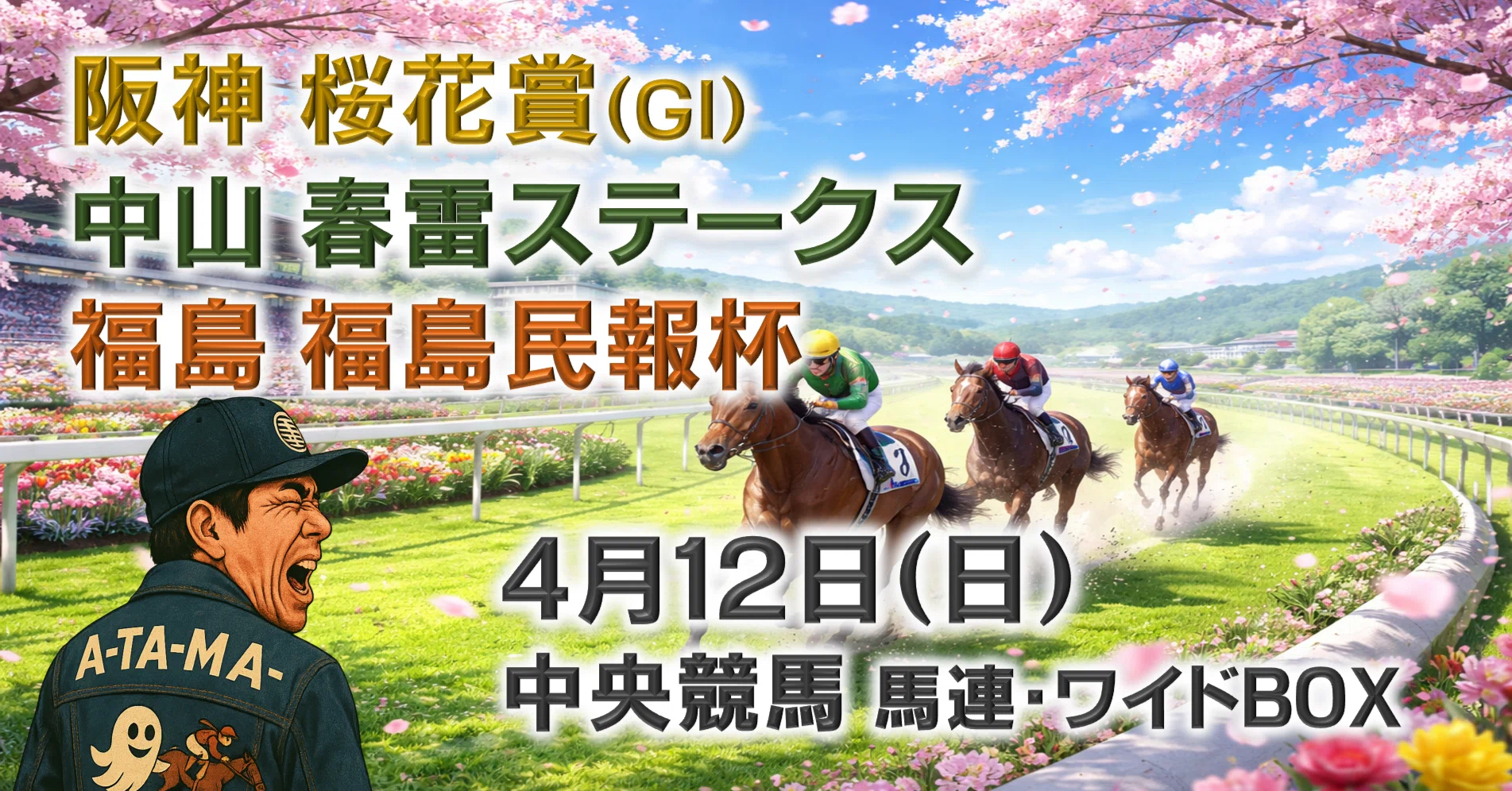 4/12（日）中央競馬（中山・阪神・福島）全レース「穴馬券の刺客
