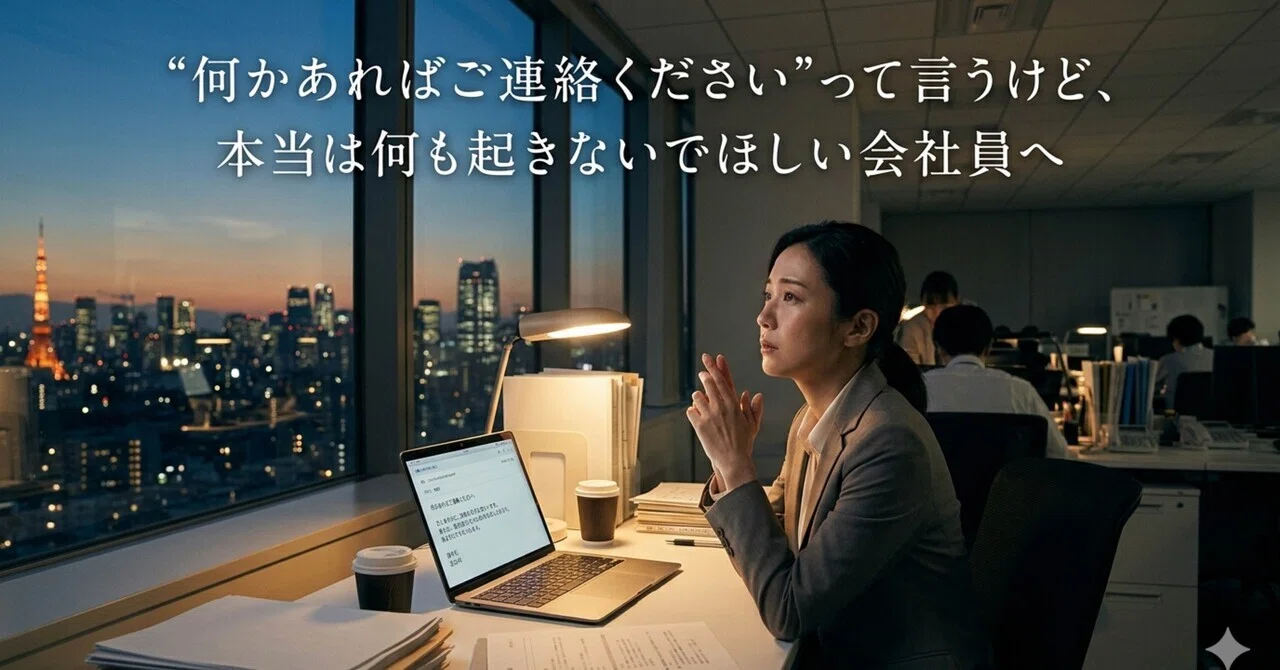 何かあればご連絡ください”って言うけど、本当は何も起きないでほしい 