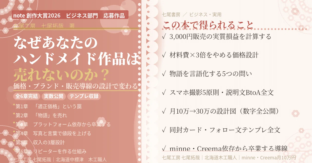 なぜあなたのハンドメイド作品は売れないのか？｜七尾書房