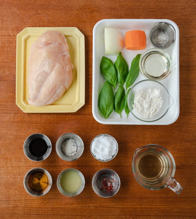 鶏むね肉とバジルのレモン南蛮漬け Reizoko Ni Almonde 冷蔵庫にあるもんで Note