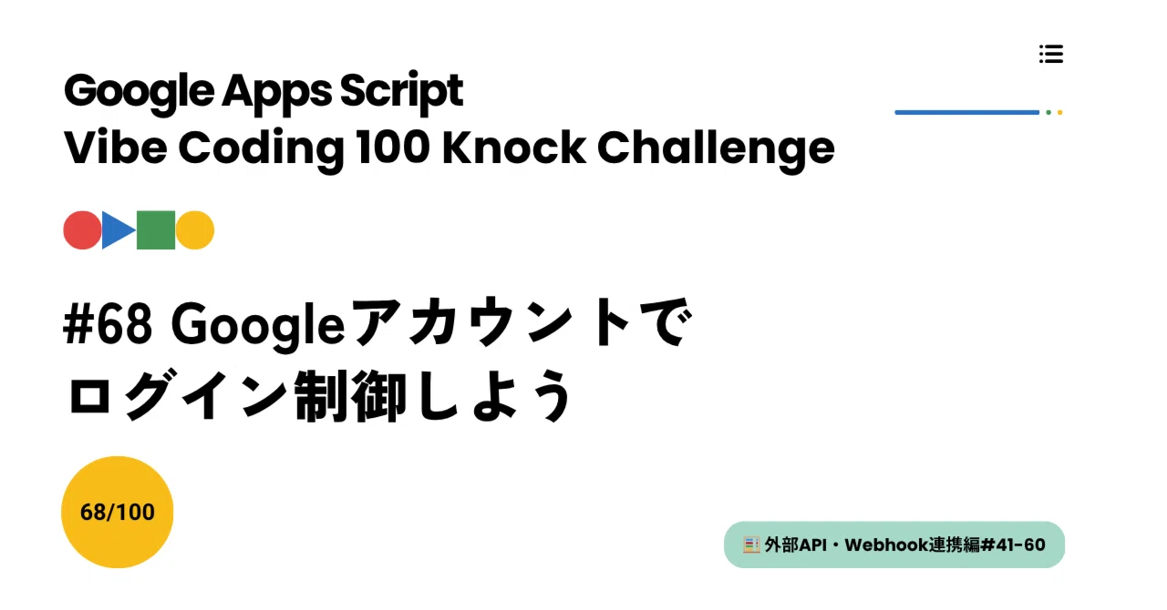 68 「Googleアカウントでログイン制御しよう」｜やすけん | 合同会社パーチ