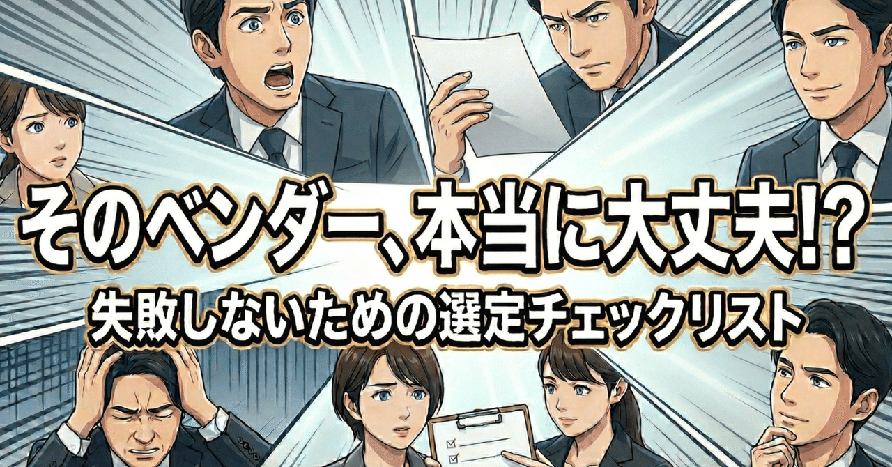 「このベンダー、大丈夫？」と思ったら読む記事――IT担当者のためのベンダー選定チェックリスト✅