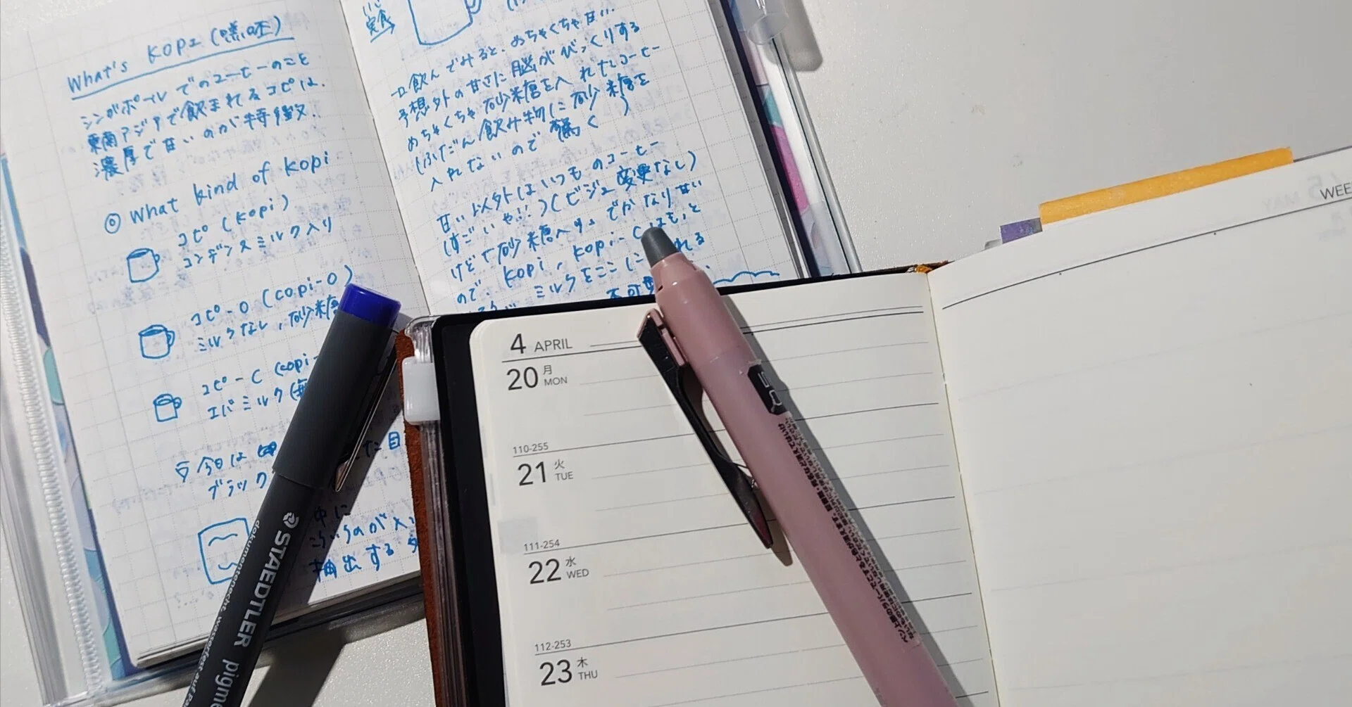 白いページを青で埋めていく｜よん
