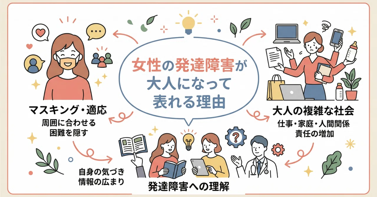 女性の発達障害が大人になって表れる理由｜だい