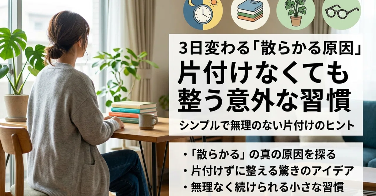 3日で変わる「散らかる原因」｜片付けなくても整う意外な習慣【4/21】｜本木 光/作家 ライフコーチ