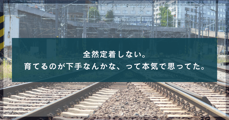 全然定着しない。育てるのが下手なんかな、って本気で思ってた