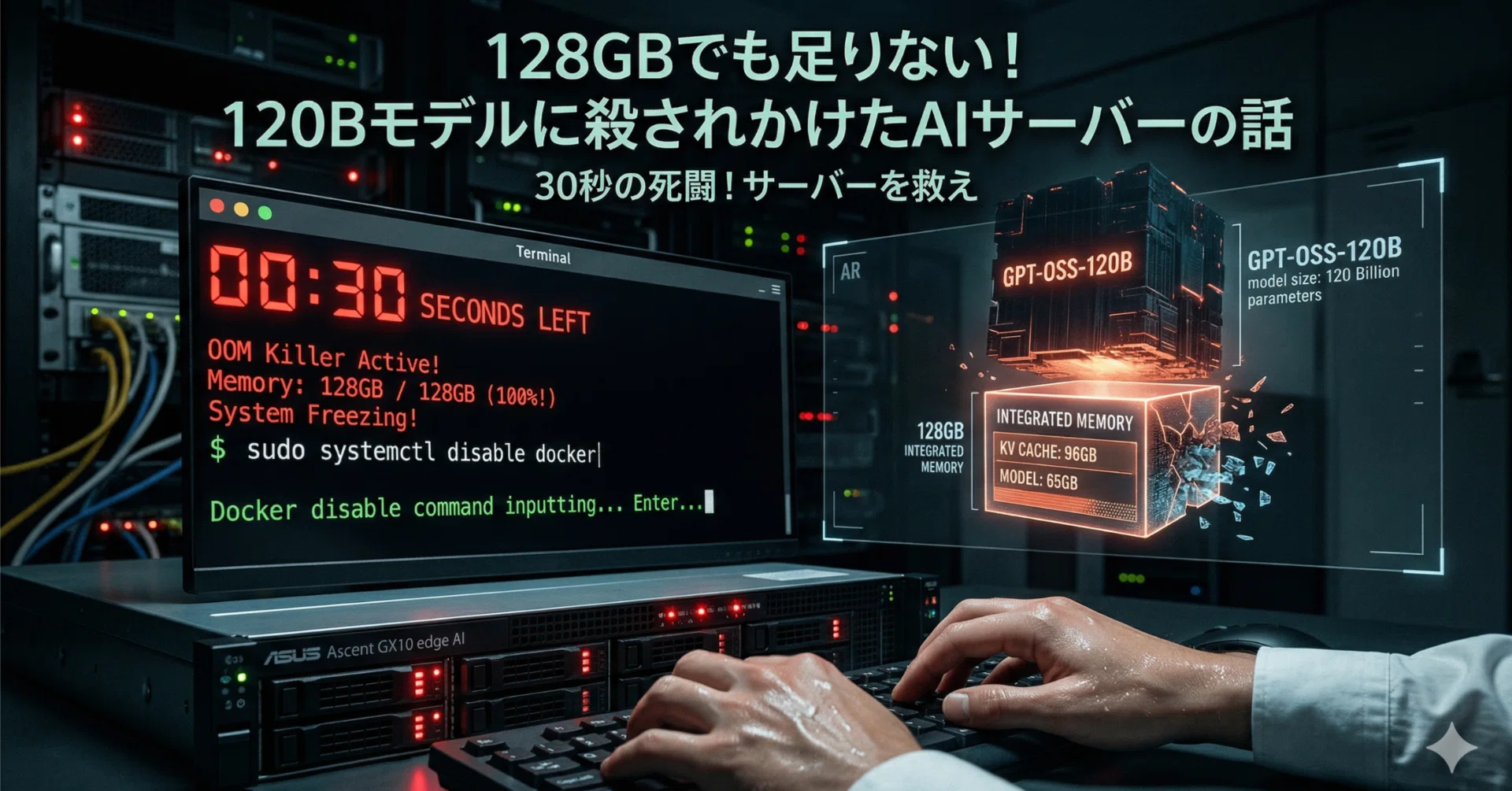 30秒の死闘！128GBメモリを『完食』した120B巨大モデルの恐怖」｜のぶさん