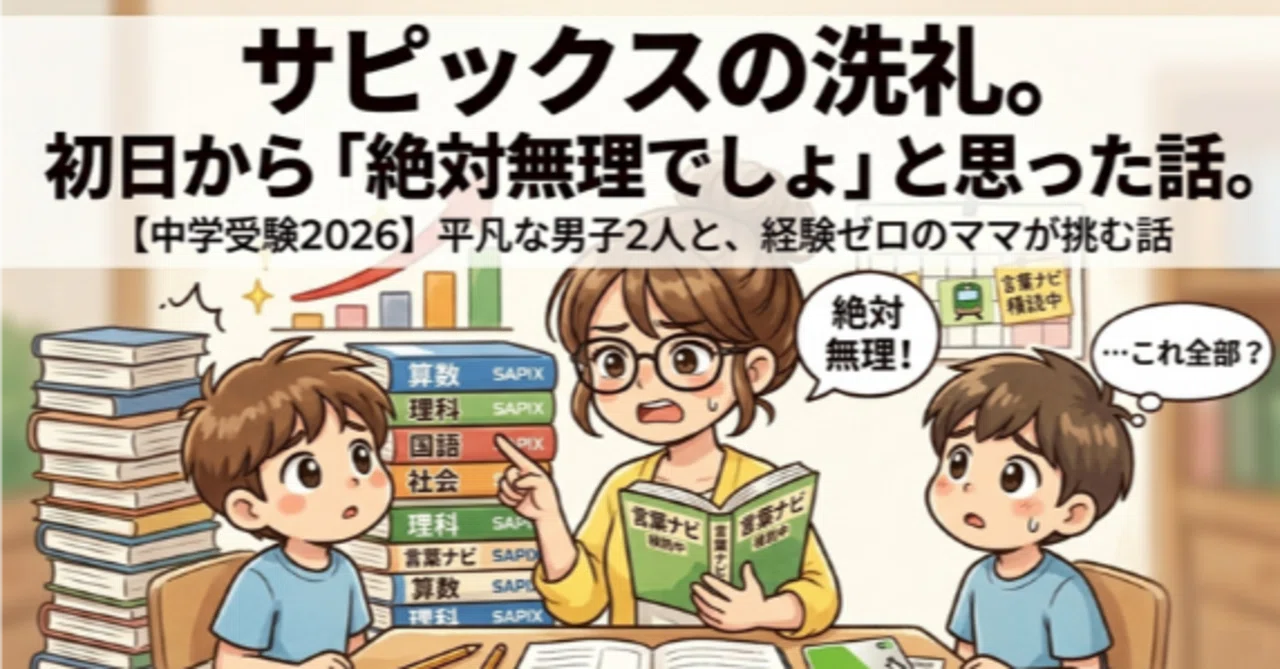 サピックスの洗礼。初日から「絶対無理でしょ」と思った話。｜ひーママ