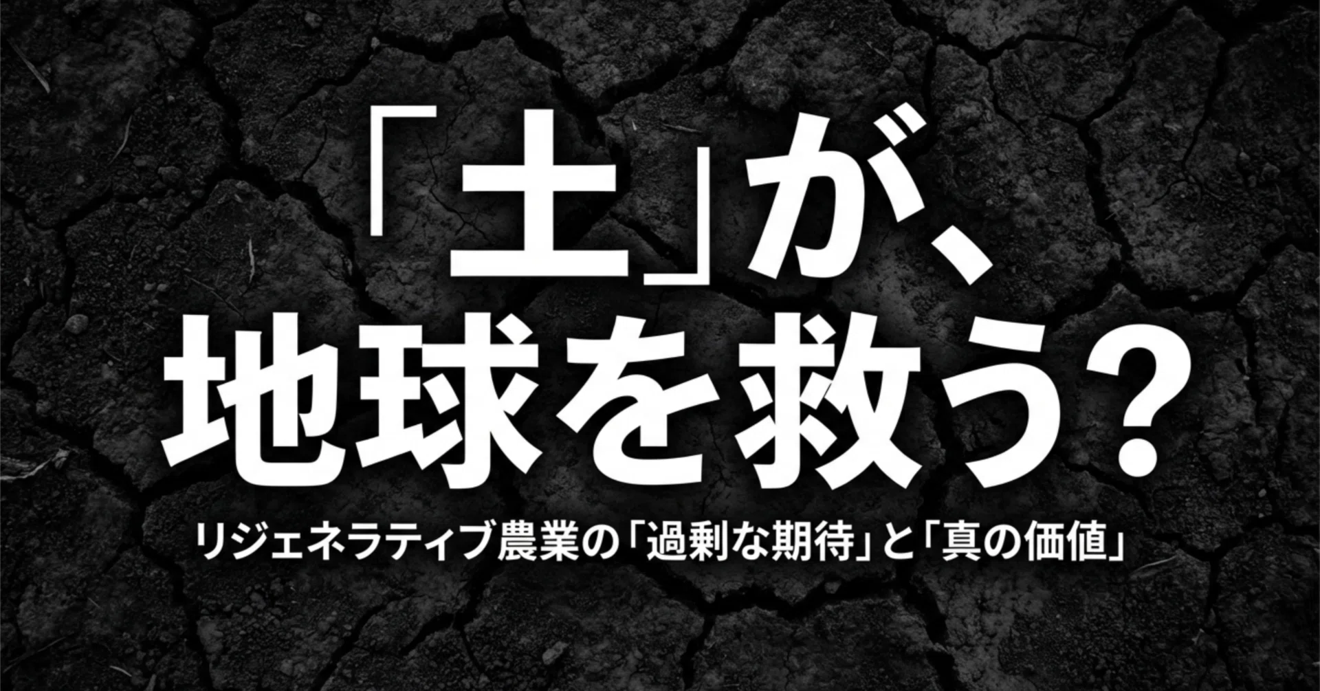 土壌が地球を救うのか——リジェネラティブ農業、その期待と限界 