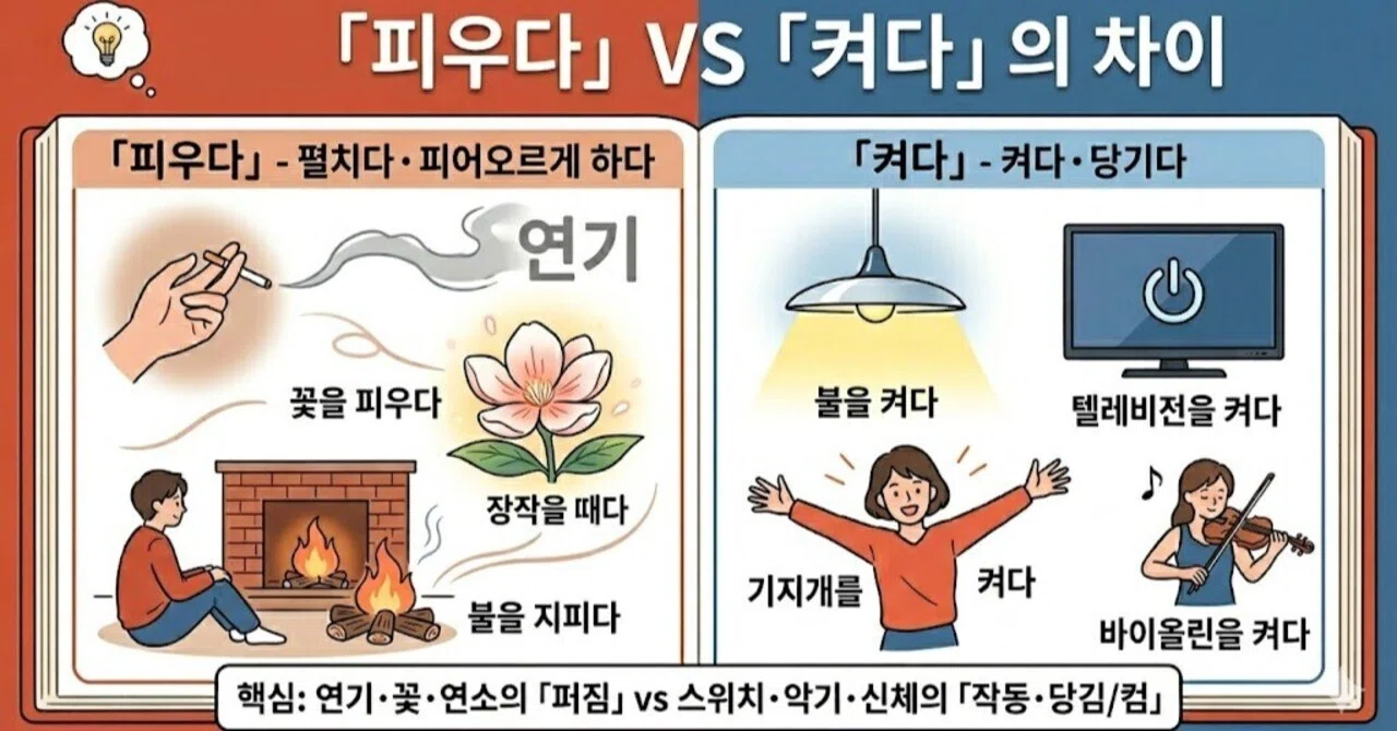 「피우다」と「켜다」の違いは? |アオガエル