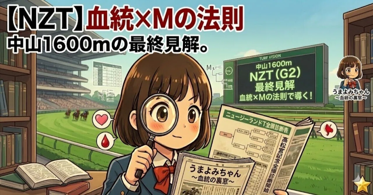 NZT】血統×Mの法則。中山1600mの最終見解。｜うまよみ競馬ノート〜血統