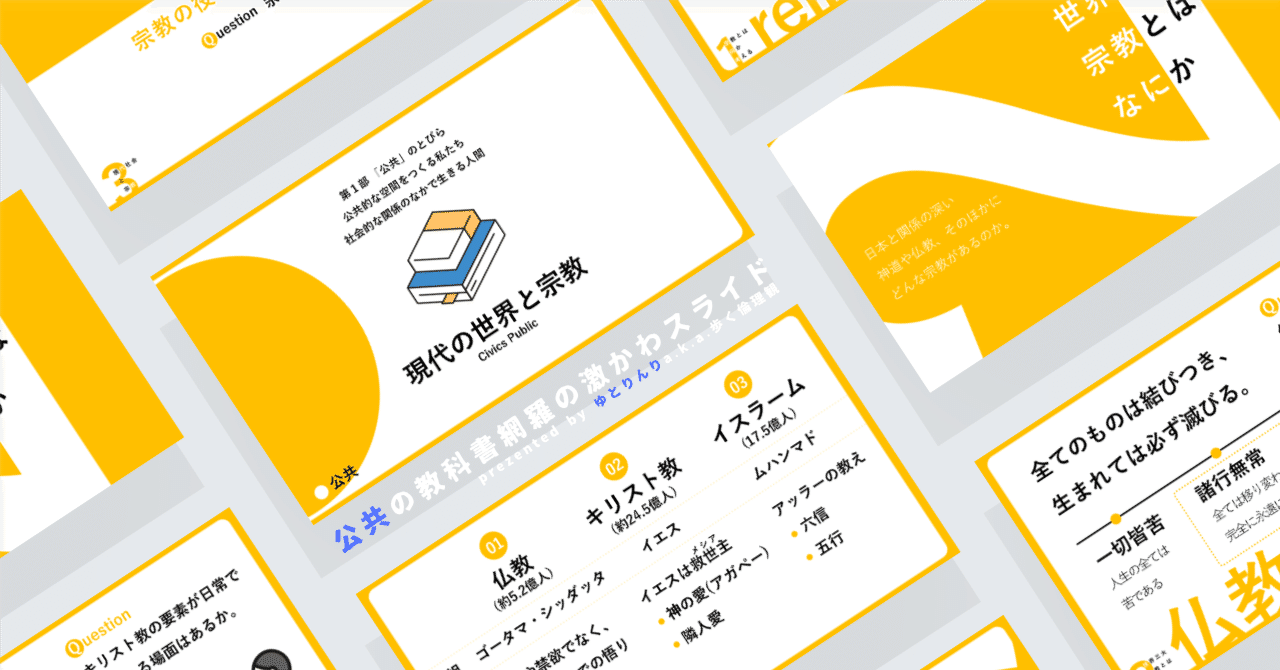 【公共のスライド】「現代の社会と宗教」の授業を楽しむための、授業パワポ【指導案】｜ゆとりんり