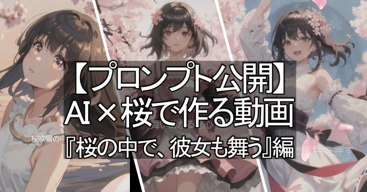 プロンプト公開】AI×桜で作る動画『桜の中で、彼女も舞う』編｜Mirage Lab