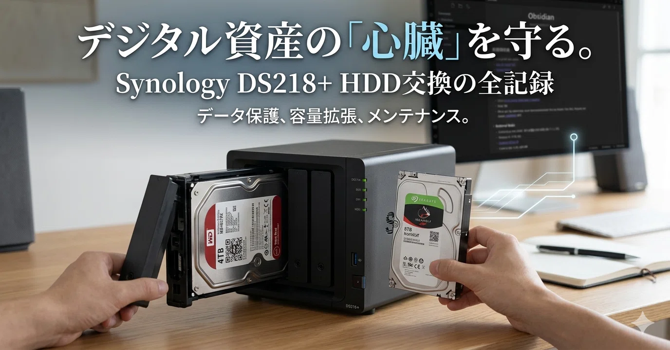 Synology DS218j (6TB HDD付)[分解清掃、動作確認済] デジタル資産の「心臓」を守る。NAS（Synology DS218+）のHDD交換