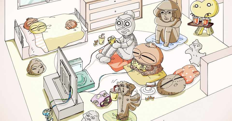 イラスト 仲良しの部屋 清水とーら Note