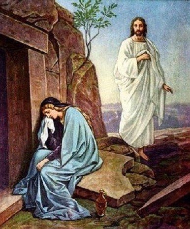 イエス　復活　墓　マリア　Jesus at tomb with Mary Magdalene