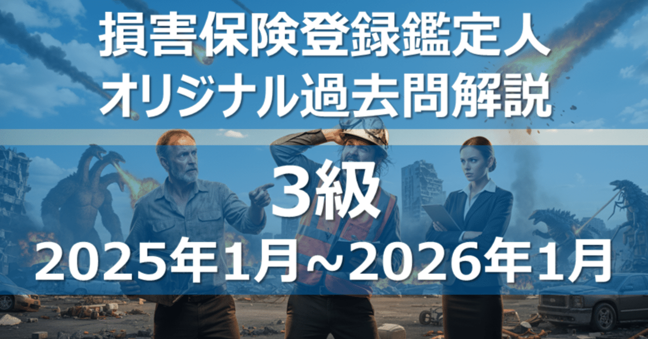 3級】 損害保険登録鑑定人 オリジナル過去問解説【2025年1月~2026年1月