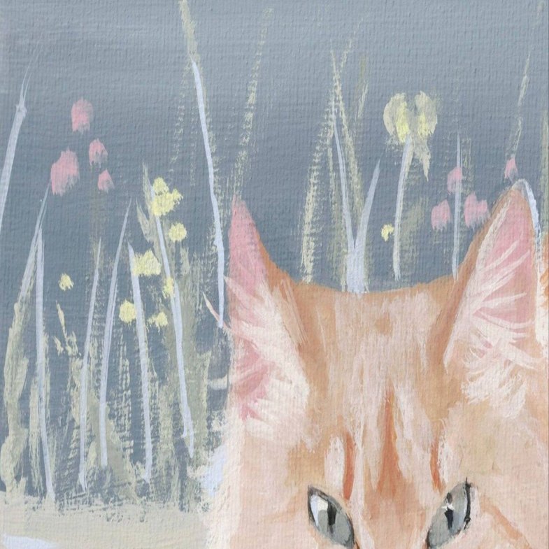 アクリル画 ねこ｜ちろ