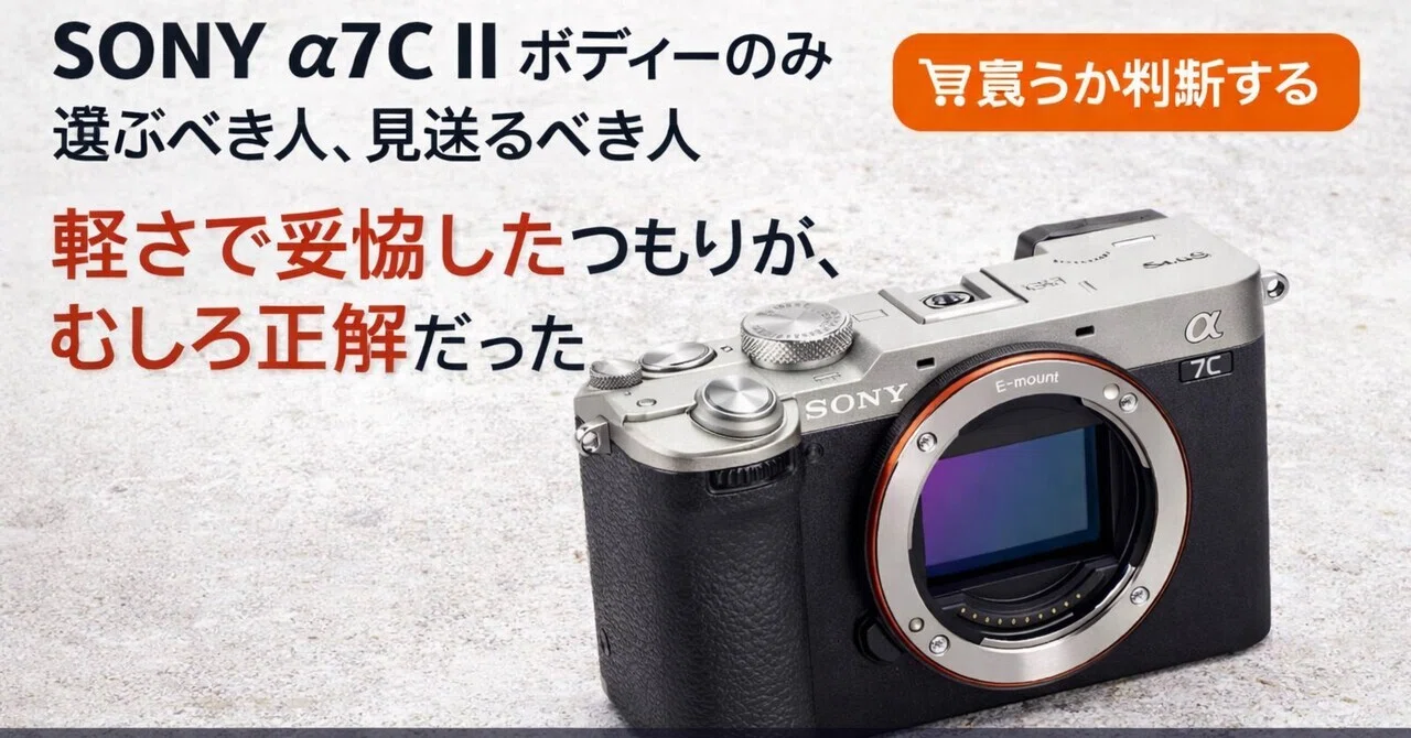 軽さで妥協したつもりが、むしろ正解だった。SONY α7C II ボディーのみ