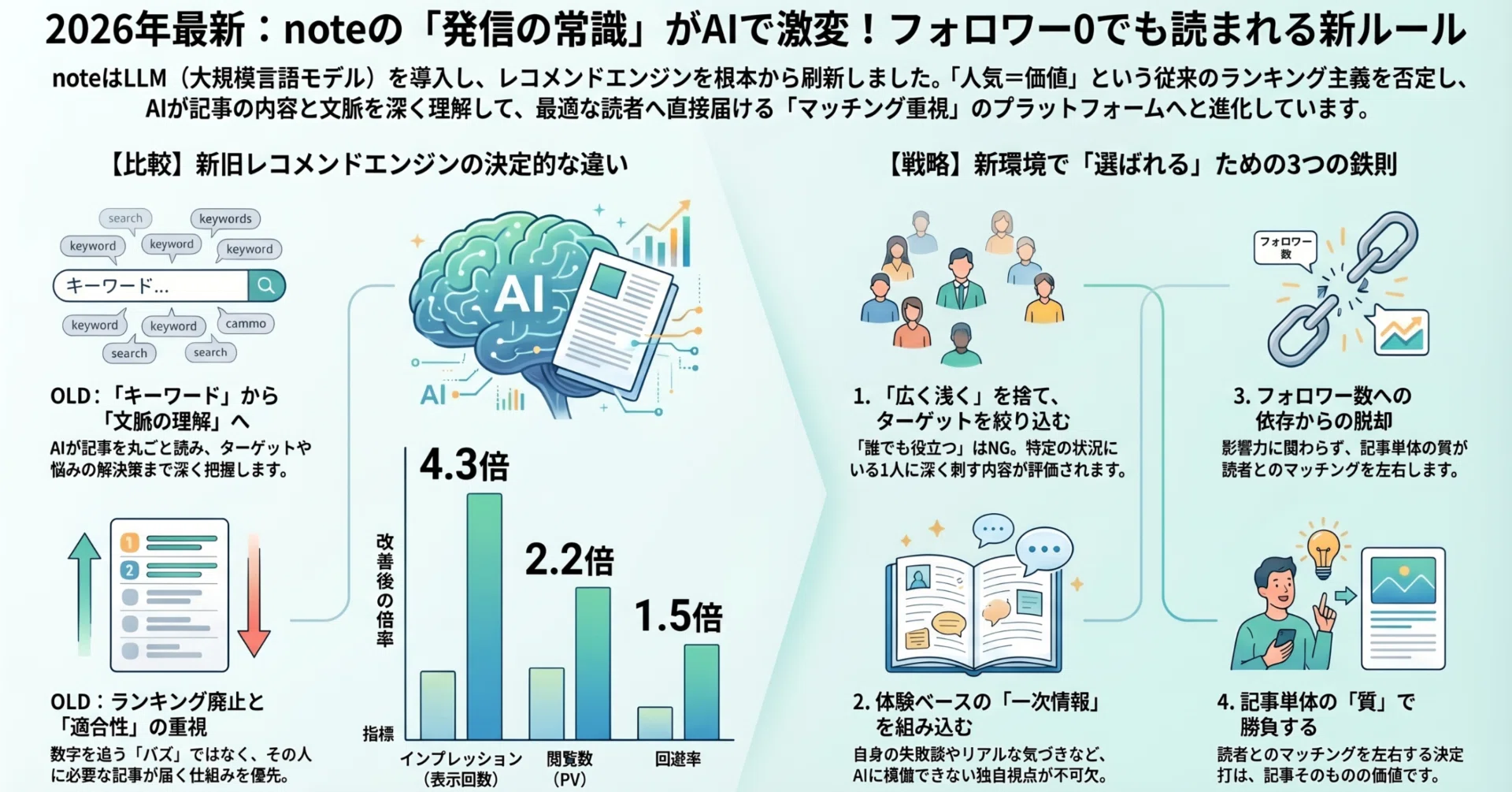 2026年最新】noteの常識が激変。AIが「バズ」よりも「本質」を評価する