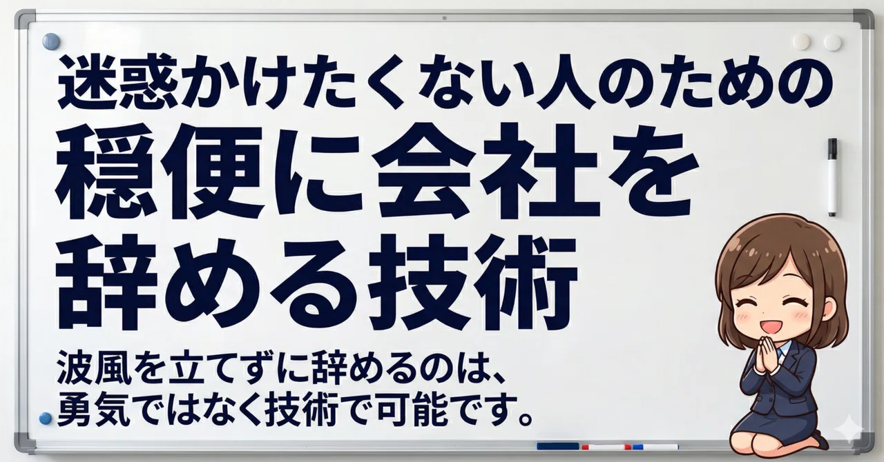 【会社辞めたい】穏便に会社を辞める技術【保存版】｜穏便ちゃん