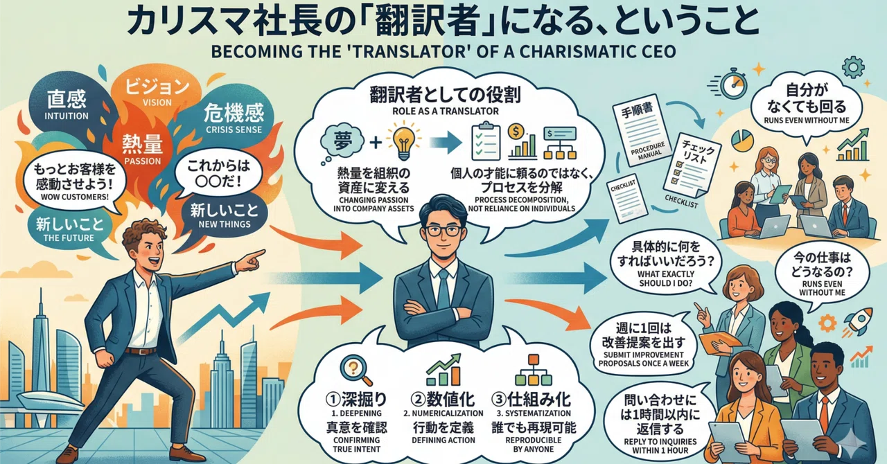 カリスマ社長の「翻訳者」になる、ということ|まめ幸