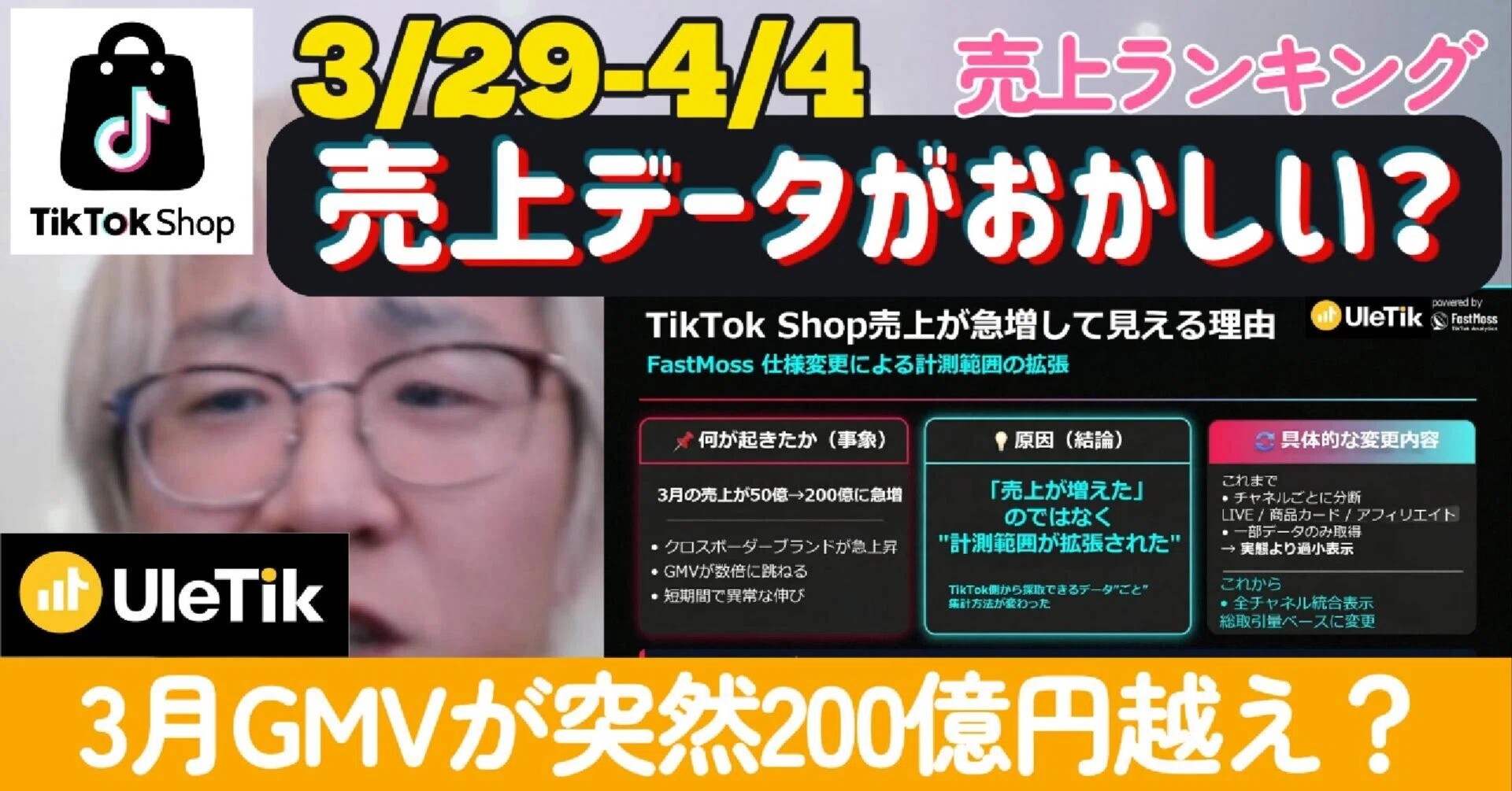 3月売上200億に見えるけど、本当に伸びてるのか？【売れTik3/29-4/4
