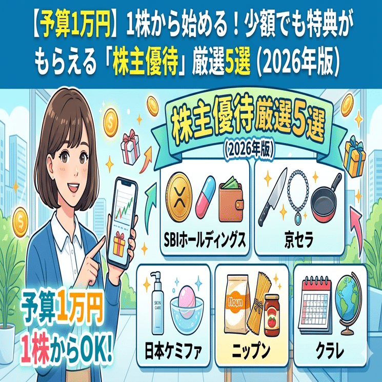 予算1万円】1株から始める！少額でも特典がもらえる株主優待5選【2026