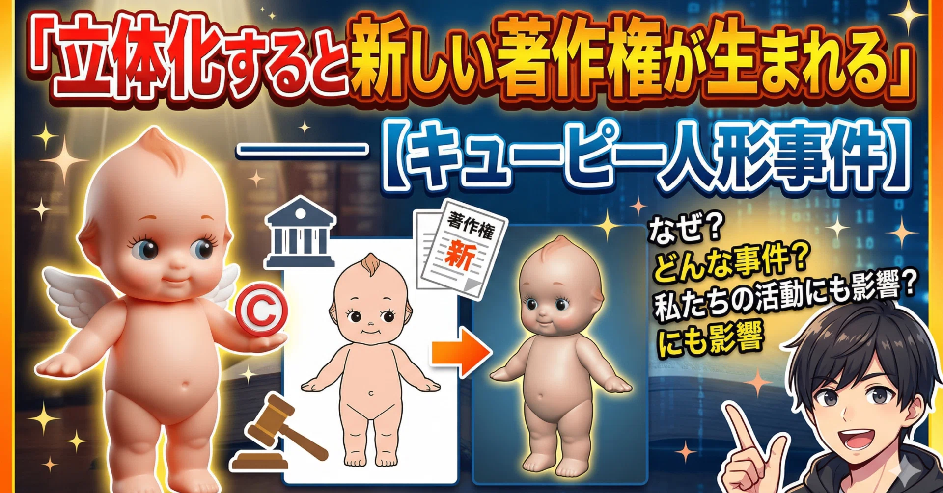 立体化すると新しい著作権が生まれる【キューピー人形事件（東京高判 