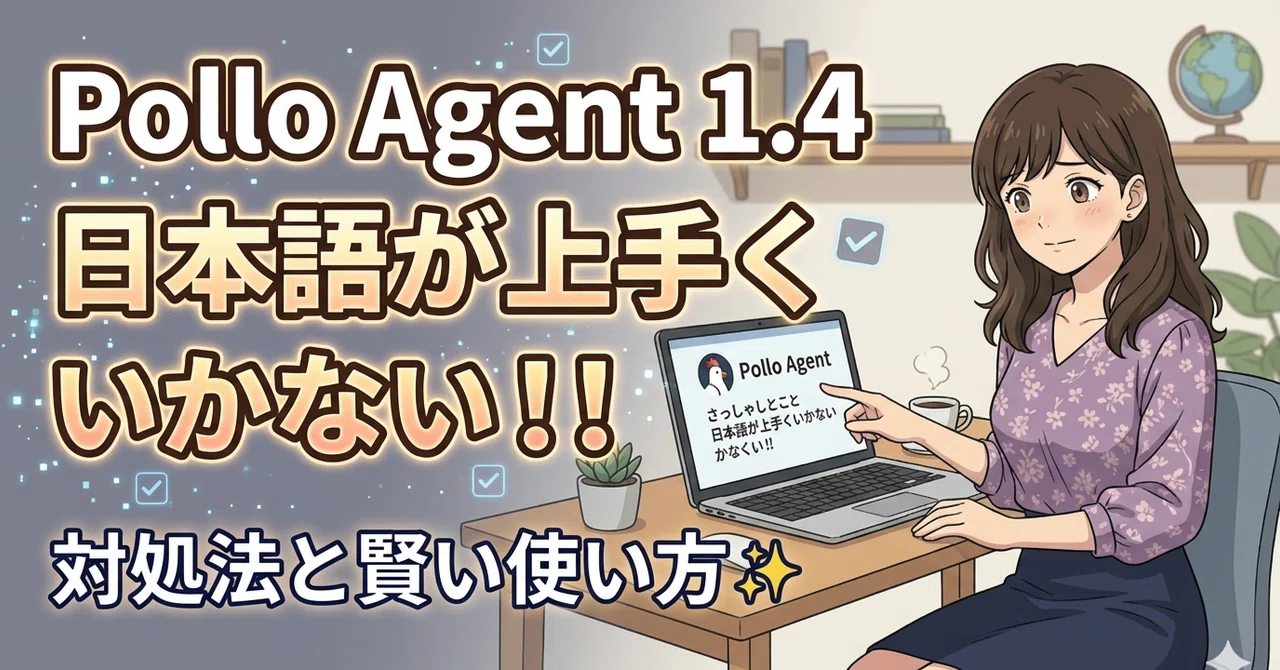 【Pollo Agent 1.4】日本語音声もテロップも上手くいかない！！対処法と賢い使い方 |AI活用|生成AI|気づき|振り返り｜ねんころ ...