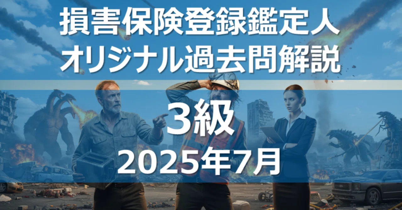 3級】 損害保険登録鑑定人 オリジナル過去問解説 【2025年7月