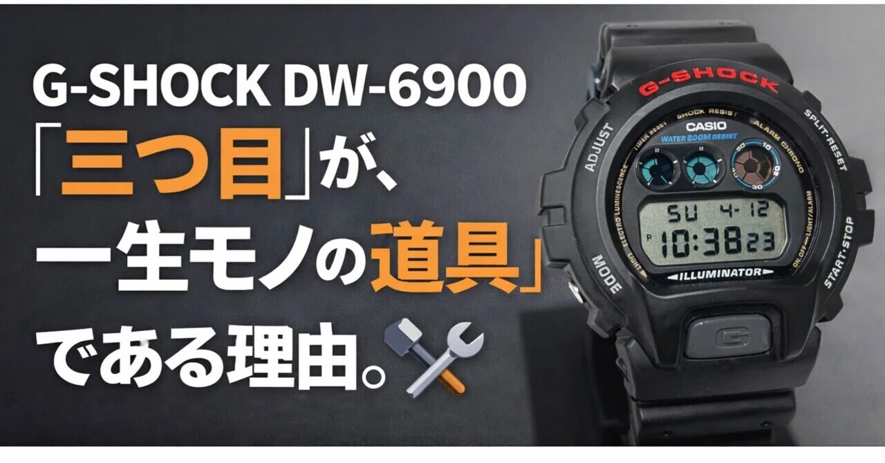 実用重視の大人レビュー】G-SHOCK DW-6900 “三つ目” が、一生モノの