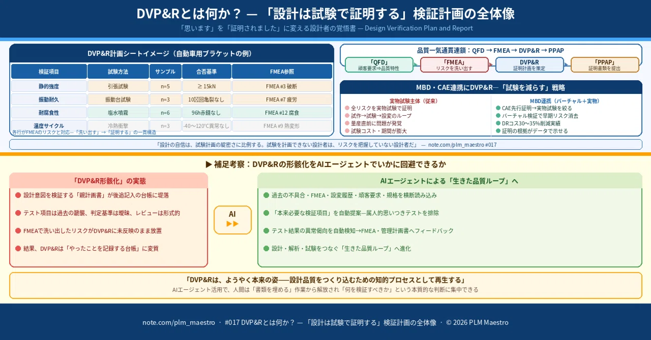 #117 DVP&Rとは何か？ — 「設計は試験で証明する」検証計画の全体像｜PLMマエストロ