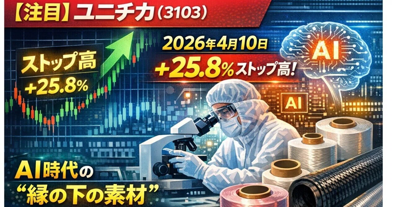 Spotlight] Unitika (3103): Limit-high +25.8% on April 10, 2026 - A