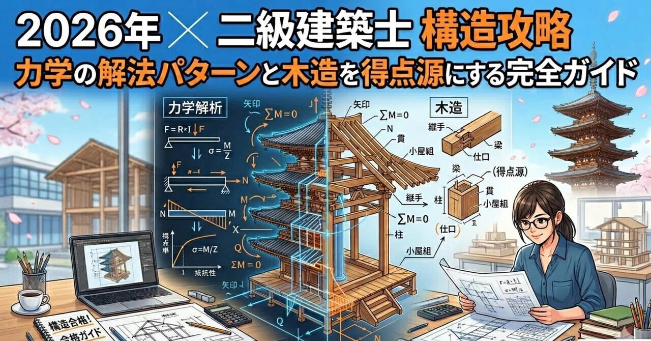 二級建築士 構造攻略｜力学の解法パターンと木造を得点源にする完全